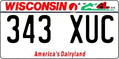 WI license plate 343XUC