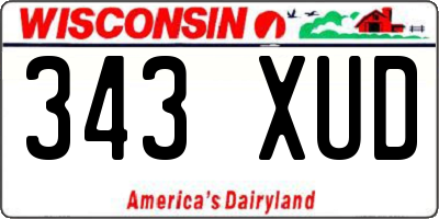 WI license plate 343XUD