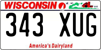 WI license plate 343XUG