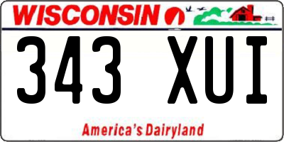 WI license plate 343XUI