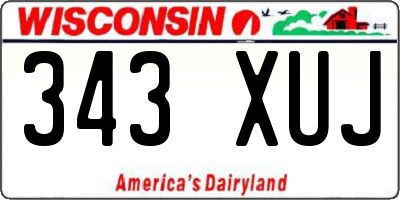 WI license plate 343XUJ