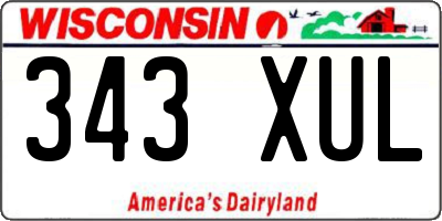 WI license plate 343XUL