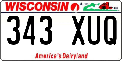 WI license plate 343XUQ
