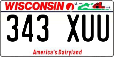 WI license plate 343XUU