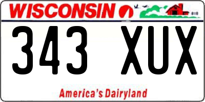 WI license plate 343XUX