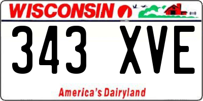WI license plate 343XVE