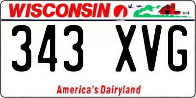WI license plate 343XVG