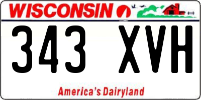 WI license plate 343XVH