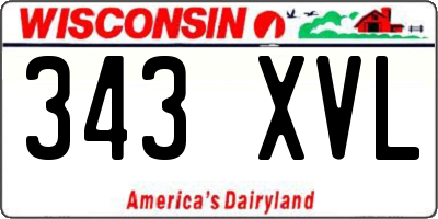 WI license plate 343XVL
