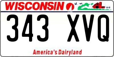 WI license plate 343XVQ