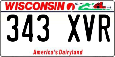 WI license plate 343XVR