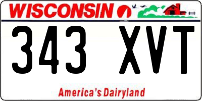 WI license plate 343XVT