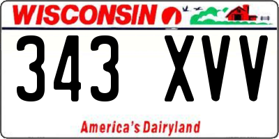 WI license plate 343XVV