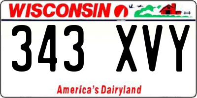 WI license plate 343XVY