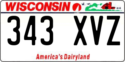 WI license plate 343XVZ