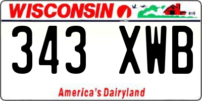 WI license plate 343XWB
