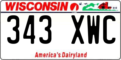 WI license plate 343XWC