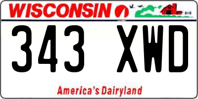 WI license plate 343XWD