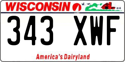 WI license plate 343XWF