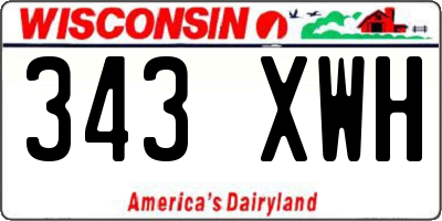 WI license plate 343XWH