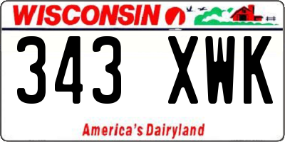 WI license plate 343XWK