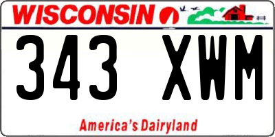 WI license plate 343XWM