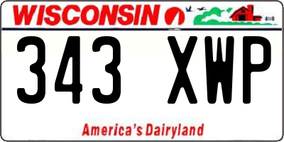 WI license plate 343XWP