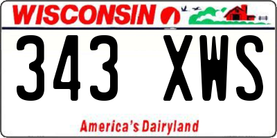 WI license plate 343XWS