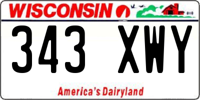WI license plate 343XWY