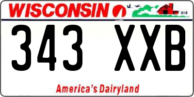 WI license plate 343XXB