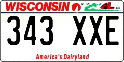 WI license plate 343XXE