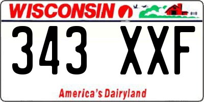 WI license plate 343XXF