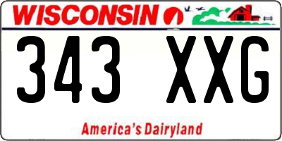 WI license plate 343XXG