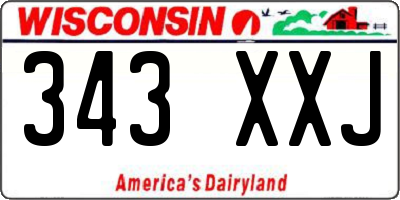 WI license plate 343XXJ