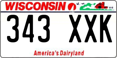 WI license plate 343XXK
