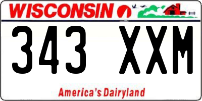 WI license plate 343XXM