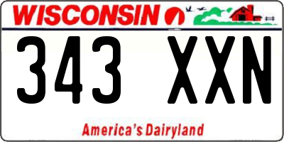 WI license plate 343XXN