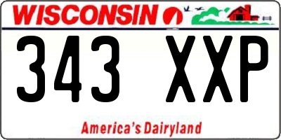 WI license plate 343XXP