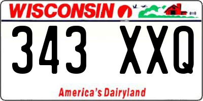 WI license plate 343XXQ