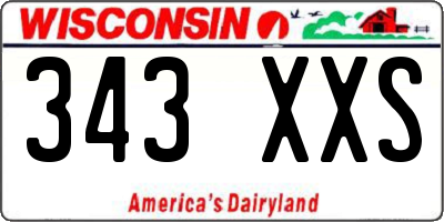WI license plate 343XXS