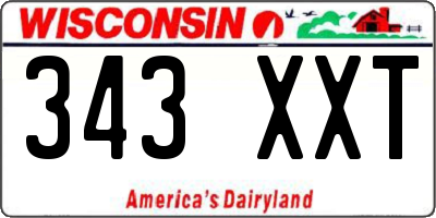 WI license plate 343XXT