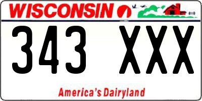 WI license plate 343XXX