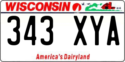 WI license plate 343XYA