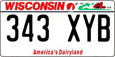 WI license plate 343XYB