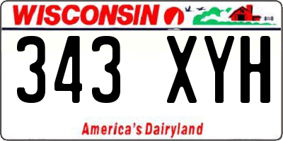 WI license plate 343XYH
