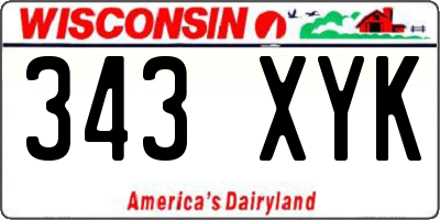 WI license plate 343XYK