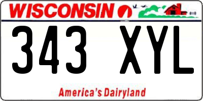 WI license plate 343XYL