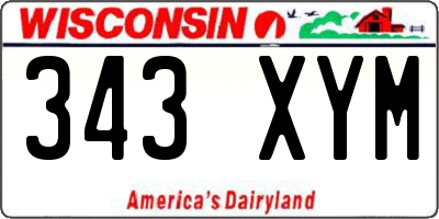 WI license plate 343XYM
