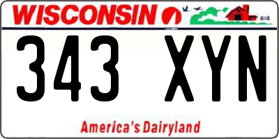 WI license plate 343XYN