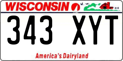 WI license plate 343XYT